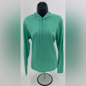 Vineyard Vines Mint & Pink Unisex Edgartown Hooded L/S T-Shirt Adult Size XS